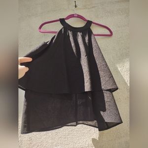 Women's black tiered halter neck tank top size M